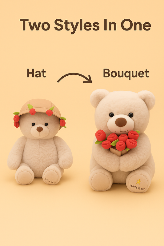 Luvv bear™ Convertible Teddy with Flower Bouquet